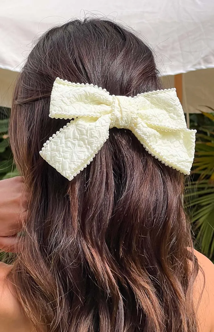 Penelope Cream Bow Hair Clip sold by Beginning Boutique product image thumbnail 4