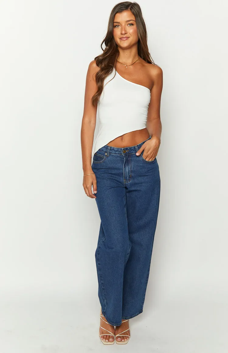 Beauty White One Shoulder Top sold by Beginning Boutique product image thumbnail 3