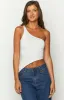 Beauty White One Shoulder Top sold by Beginning Boutique