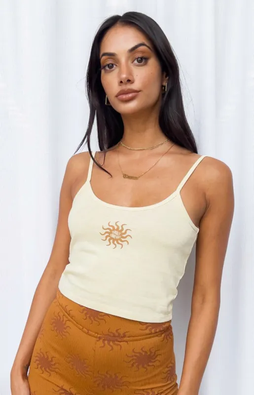 Thrills Solstice Hemp Sunlight Crop Bound Tank made by Beginning Boutique
