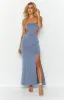 Sylvie Blue Strapless Maxi Dress sold by Beginning Boutique