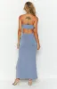 Sylvie Blue Strapless Maxi Dress sold by Beginning Boutique
