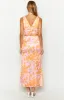 Dahlia Orange And Pink Floral Print Maxi Skirt sold by Beginning Boutique