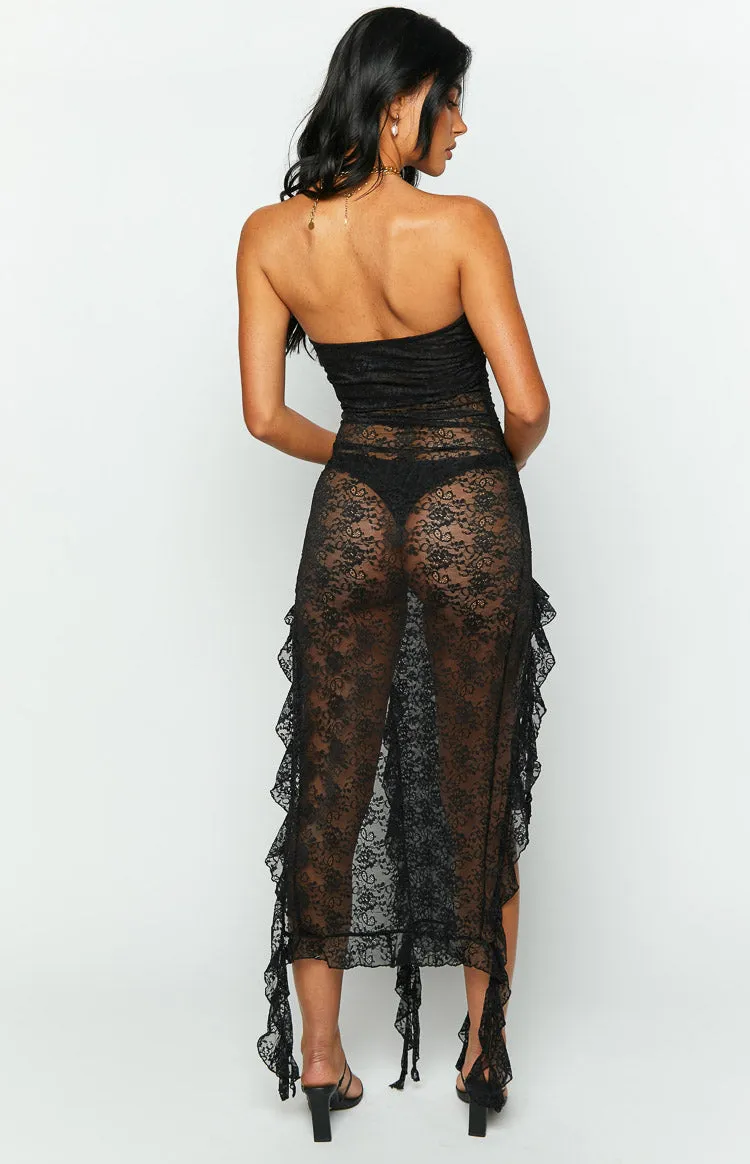 Lioness Rendezvous Black Lace Midi Dress sold by Beginning Boutique product image thumbnail 5