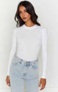 Hera White Bodysuit sold by Beginning Boutique