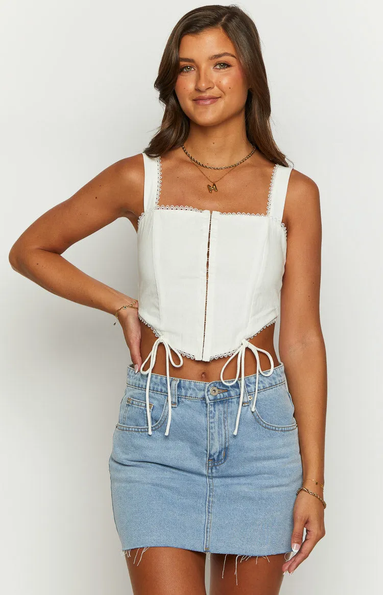 Klair White Corset Top sold by Beginning Boutique product image thumbnail 3