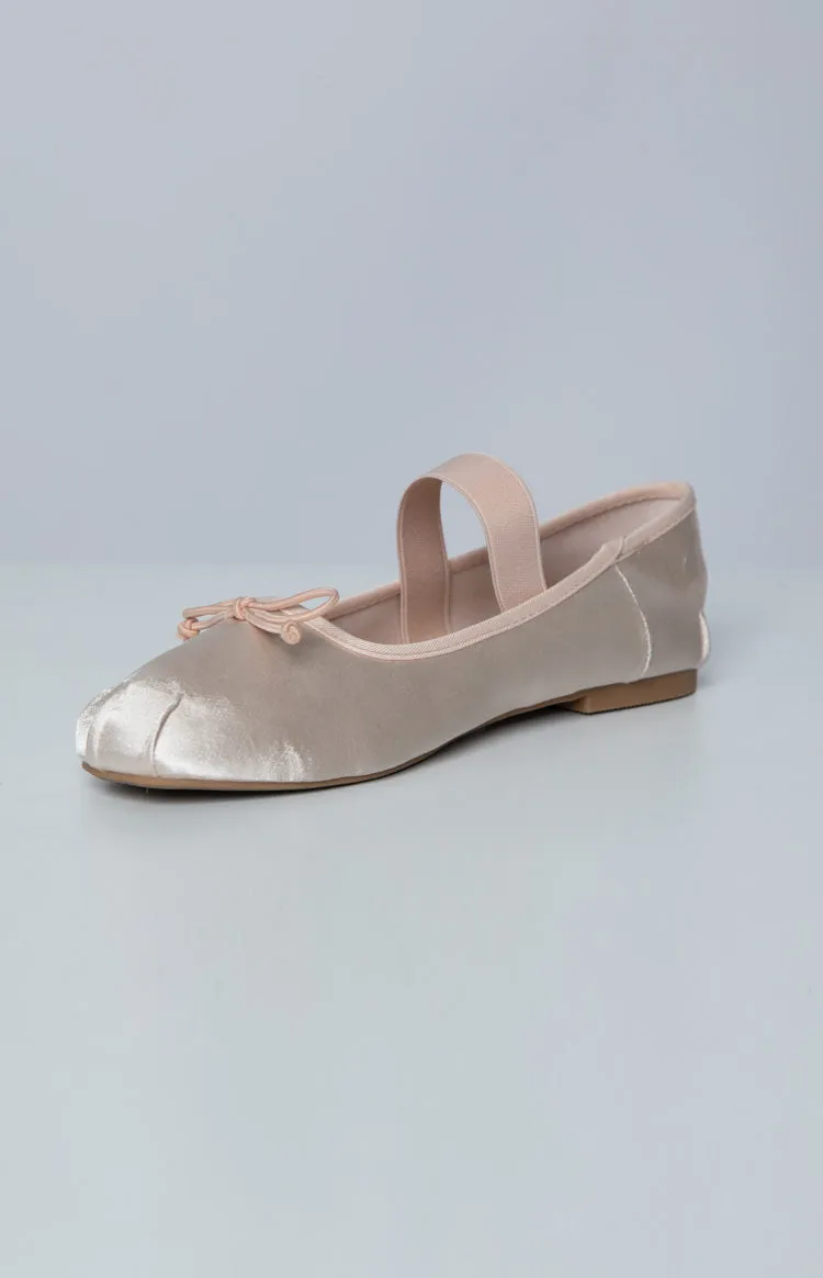 Therapy Mystic Blush Satin Ballet Flats sold by Beginning Boutique product image thumbnail 3