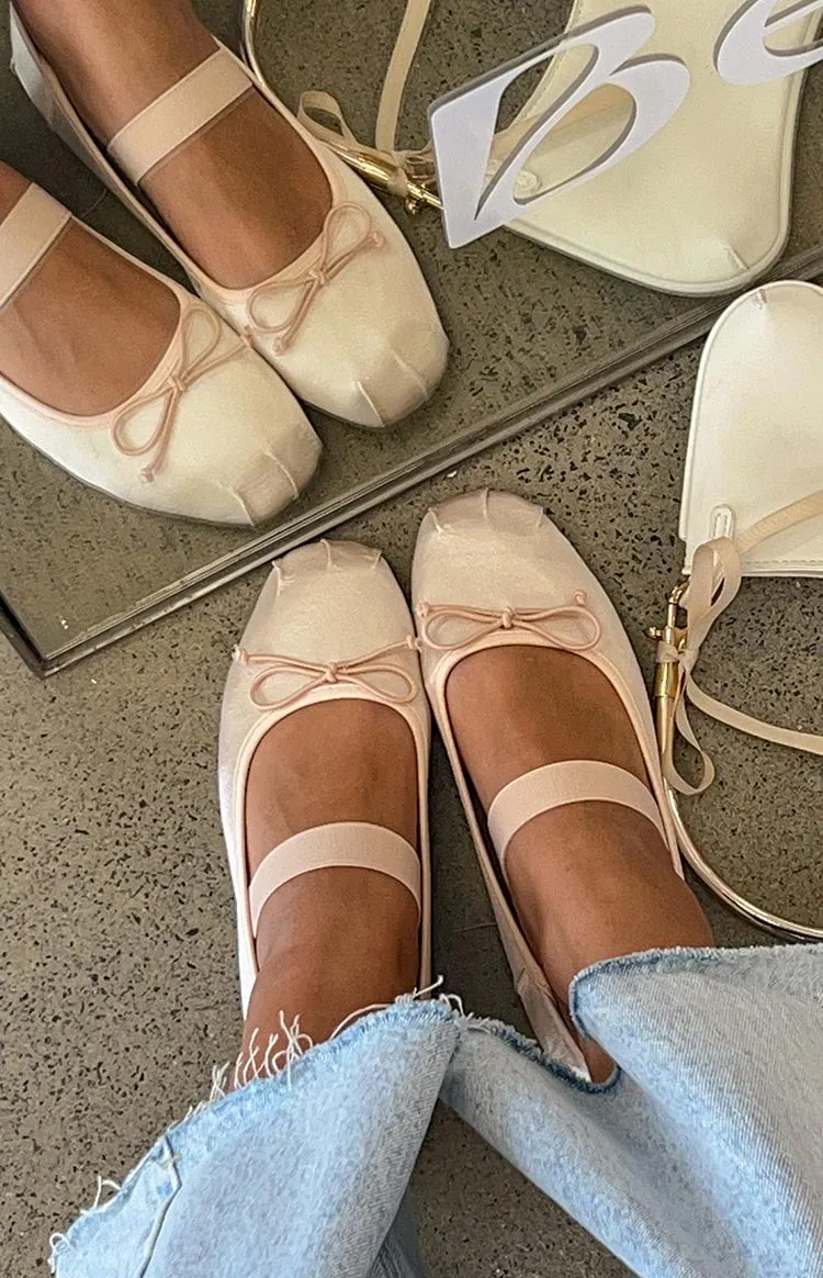 Therapy Mystic Blush Satin Ballet Flats sold by Beginning Boutique