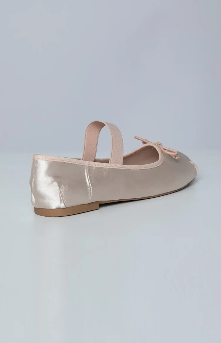 Therapy Mystic Blush Satin Ballet Flats sold by Beginning Boutique product image thumbnail 4