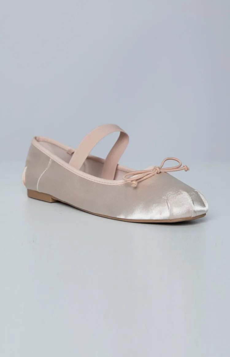 Therapy Mystic Blush Satin Ballet Flats sold by Beginning Boutique product image thumbnail 2