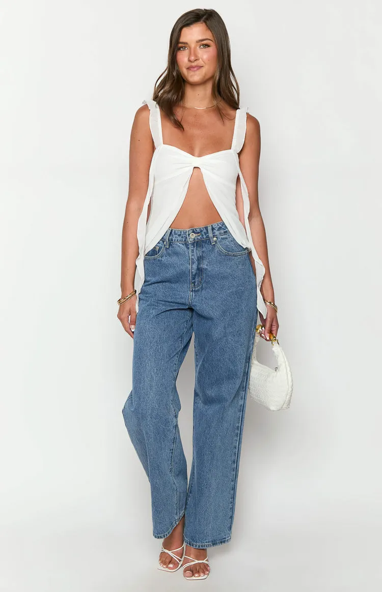 Caspian White Chiffon Top sold by Beginning Boutique product image thumbnail 3