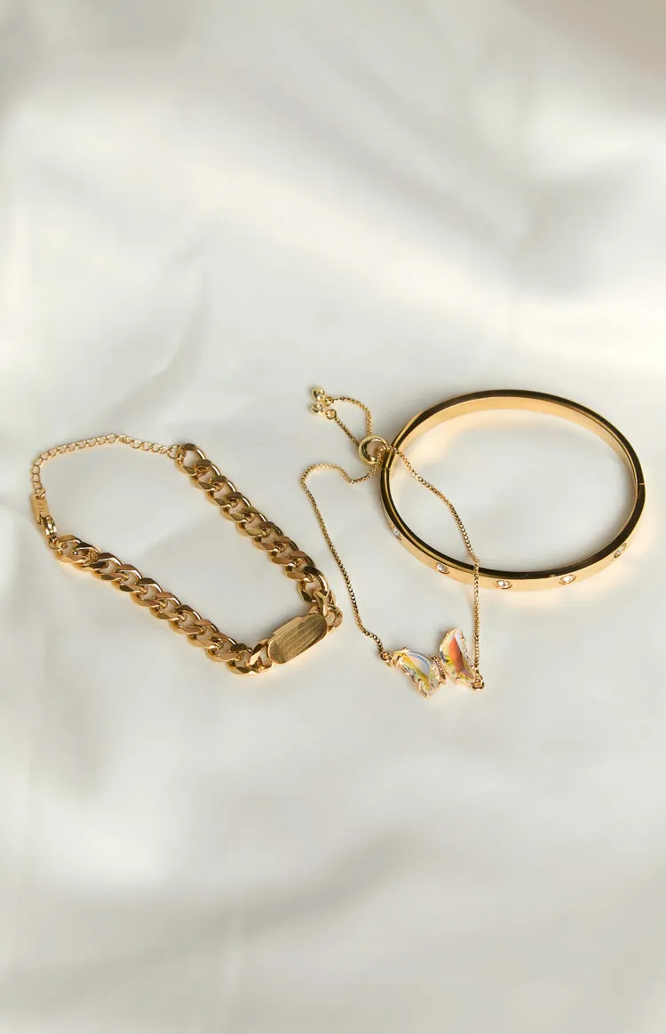 Gold Butterfly Love Bracelet Set 3 Pack sold by Beginning Boutique product image thumbnail 3
