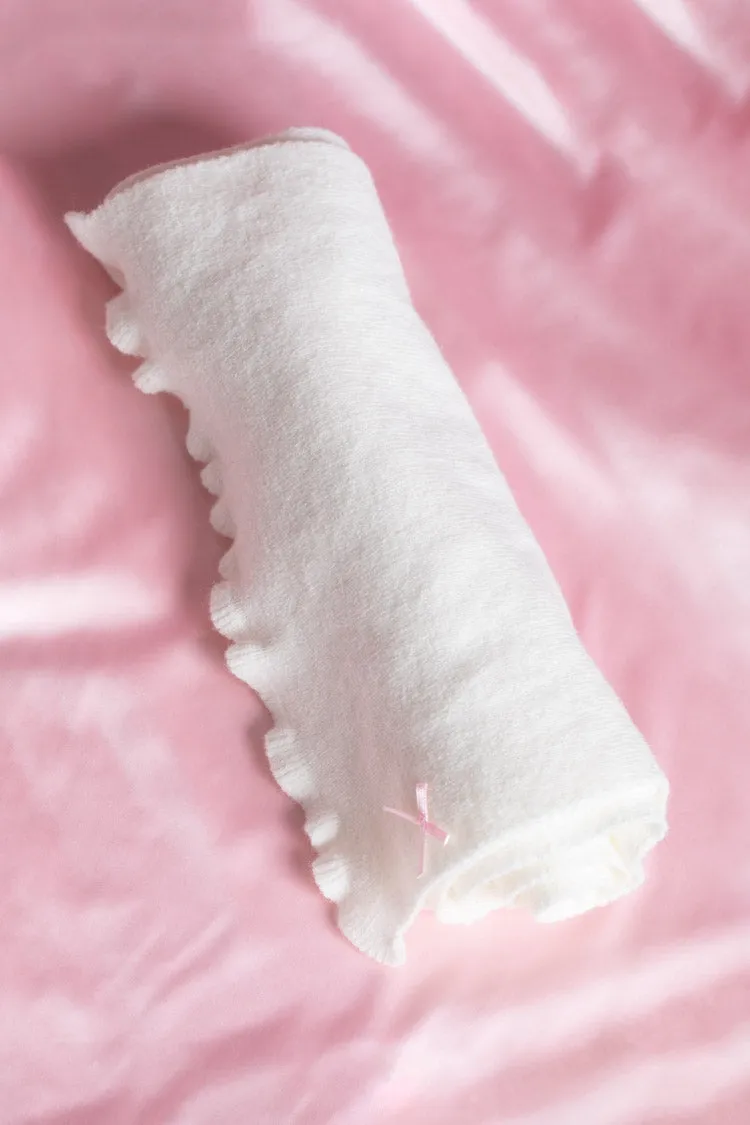 Izzy White Knitted Bow Scarf sold by Beginning Boutique product image thumbnail 3