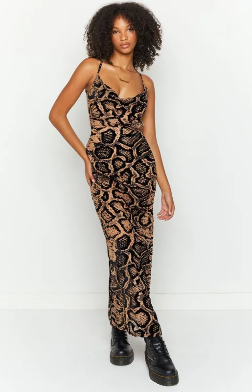 Lana Black Print Maxi Dress sold by Beginning Boutique