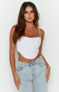 Willow White Corset Top sold by Beginning Boutique