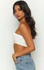 Kylen White Strapless Bandeau Crop sold by Beginning Boutique