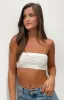 Kylen White Strapless Bandeau Crop sold by Beginning Boutique