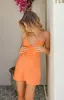 Jazmine Orange Lace Mini Dress sold by Beginning Boutique