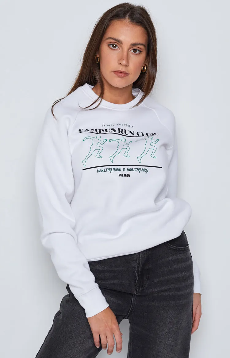 BB Run Club White Sweater sold by Beginning Boutique product image thumbnail 4