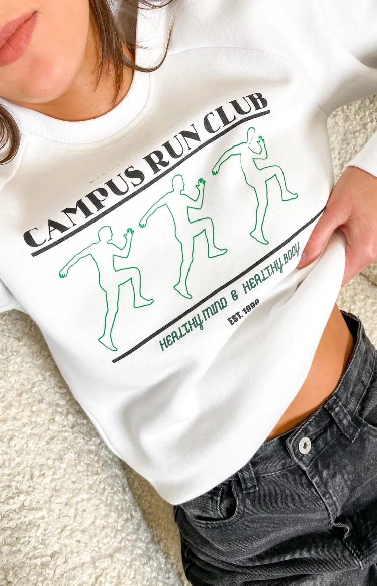 BB Run Club White Sweater sold by Beginning Boutique product image thumbnail 2