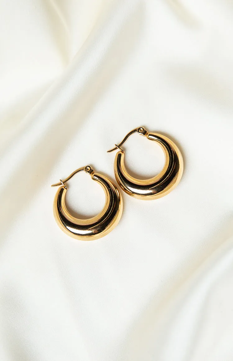 Gilded Grace Gold Hoop Earrings sold by Beginning Boutique product image thumbnail 3