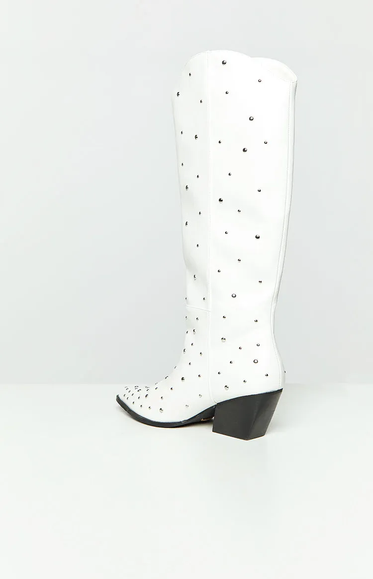 Billini Zoelle White Cowboy Boots sold by Beginning Boutique product image thumbnail 4