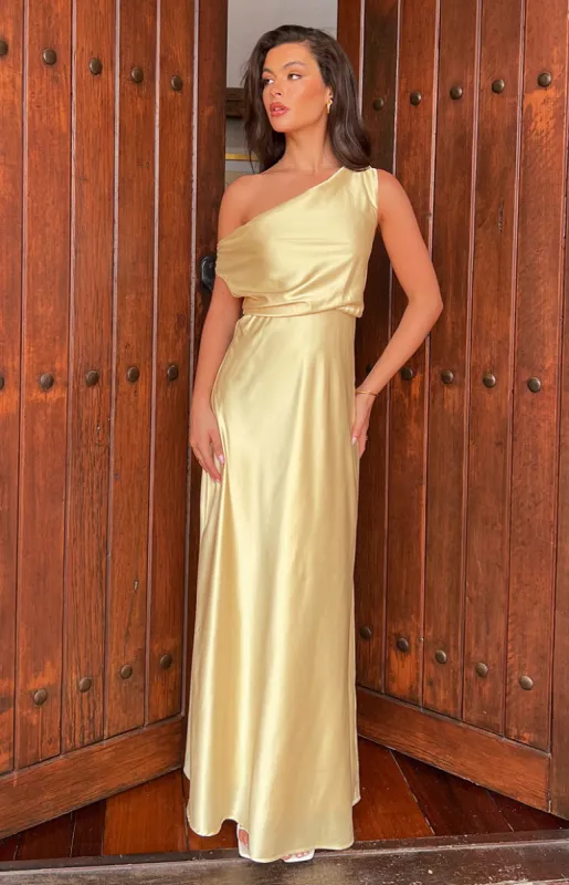 Sunshine Elegance Yellow Formal Maxi Dress sold by Beginning Boutique