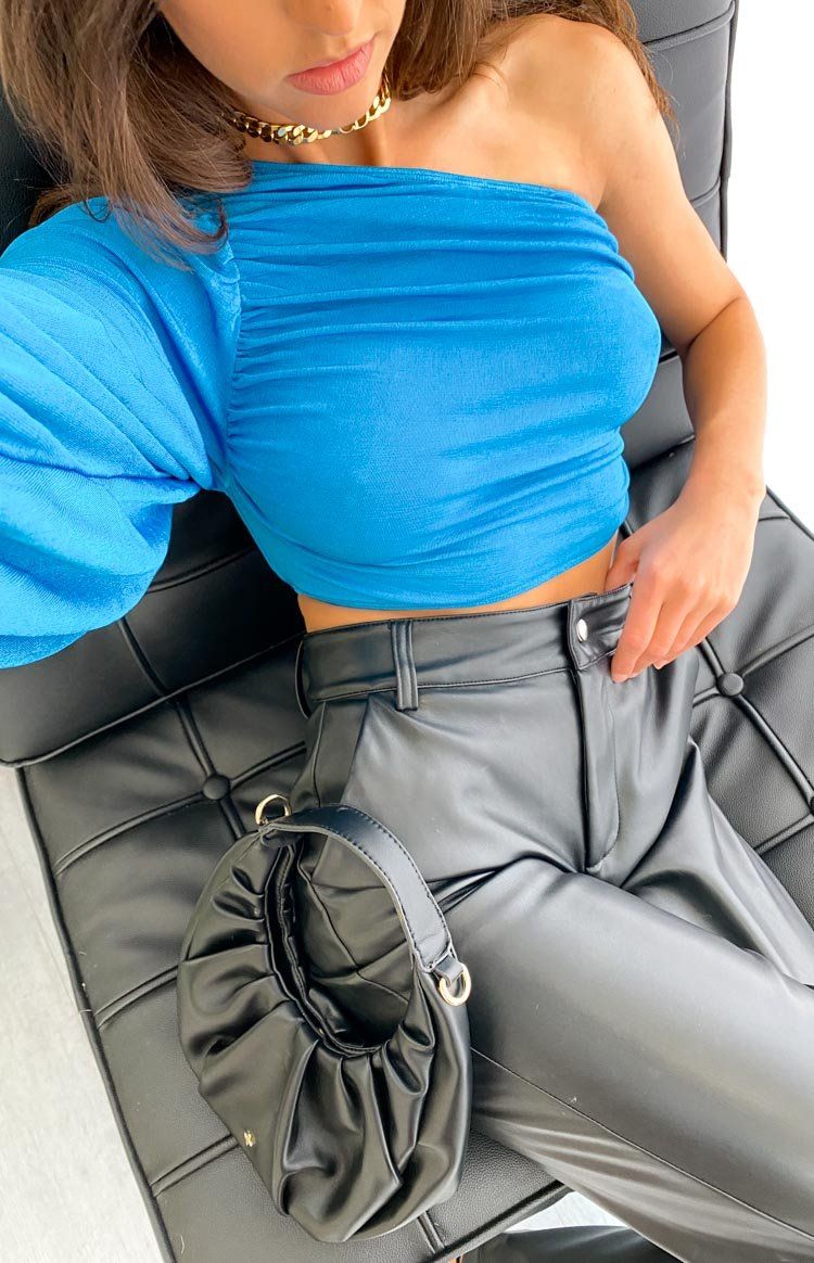 Frida Blue Ruched Top sold by Beginning Boutique product image thumbnail 2