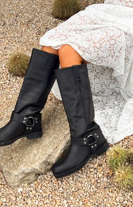 Tony Bianco Black Biker Boots sold by Beginning Boutique