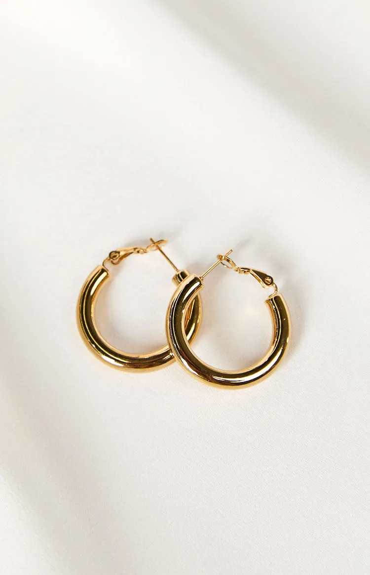 Mateo Gold Hoop Earrings sold by Beginning Boutique product image thumbnail 3