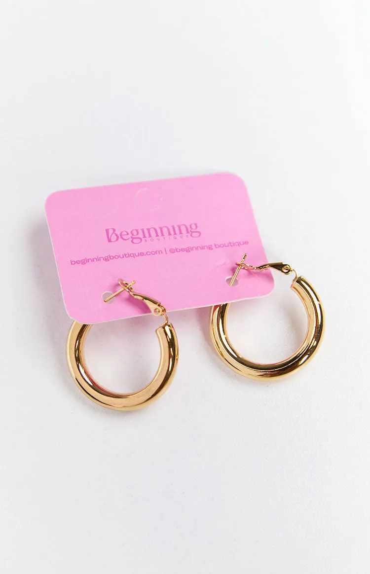 Mateo Gold Hoop Earrings sold by Beginning Boutique product image thumbnail 2