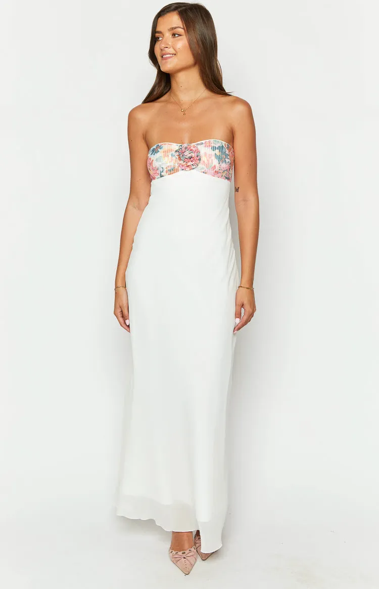 Lyric White Rose Sequin Strapless Maxi Dress sold by Beginning Boutique product image thumbnail 2