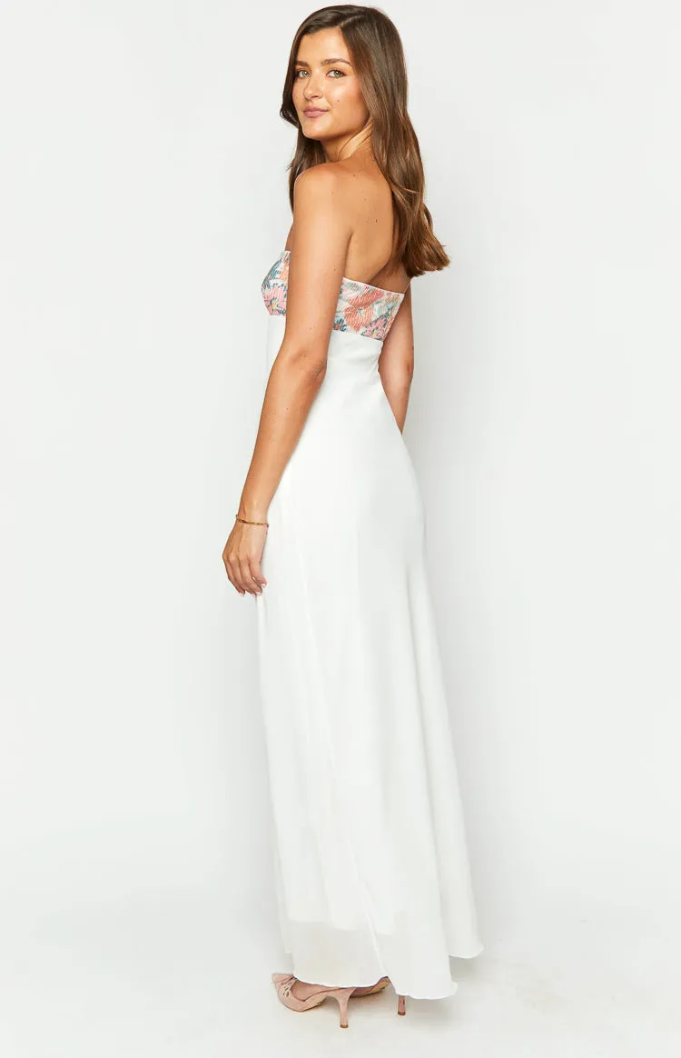 Lyric White Rose Sequin Strapless Maxi Dress sold by Beginning Boutique product image thumbnail 5