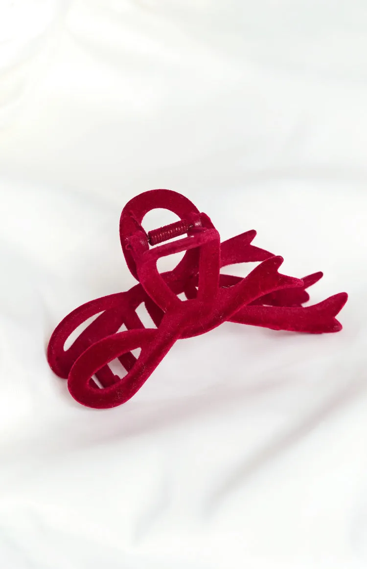 Simi Red Velvet Bow Hair Clip sold by Beginning Boutique product image thumbnail 2