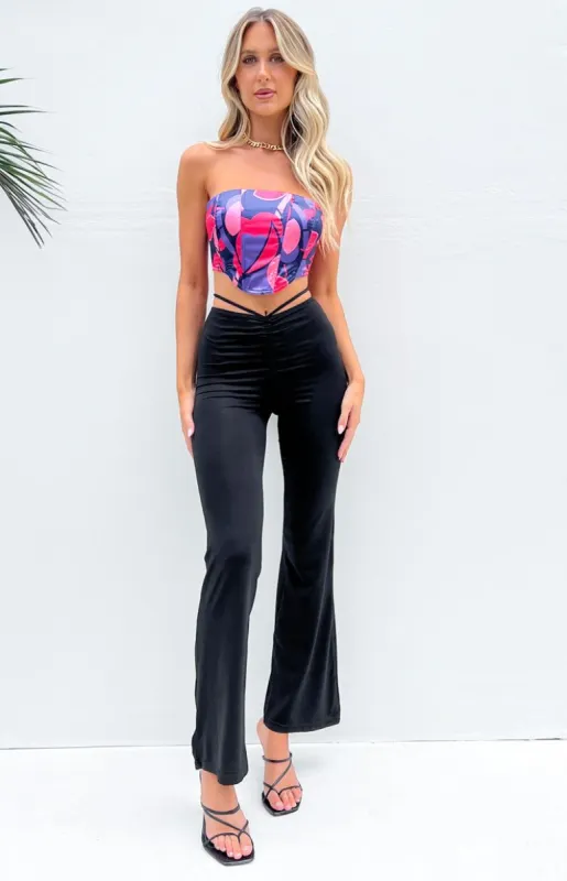 Amethyst Black Waist Tie Pants made by Beginning Boutique