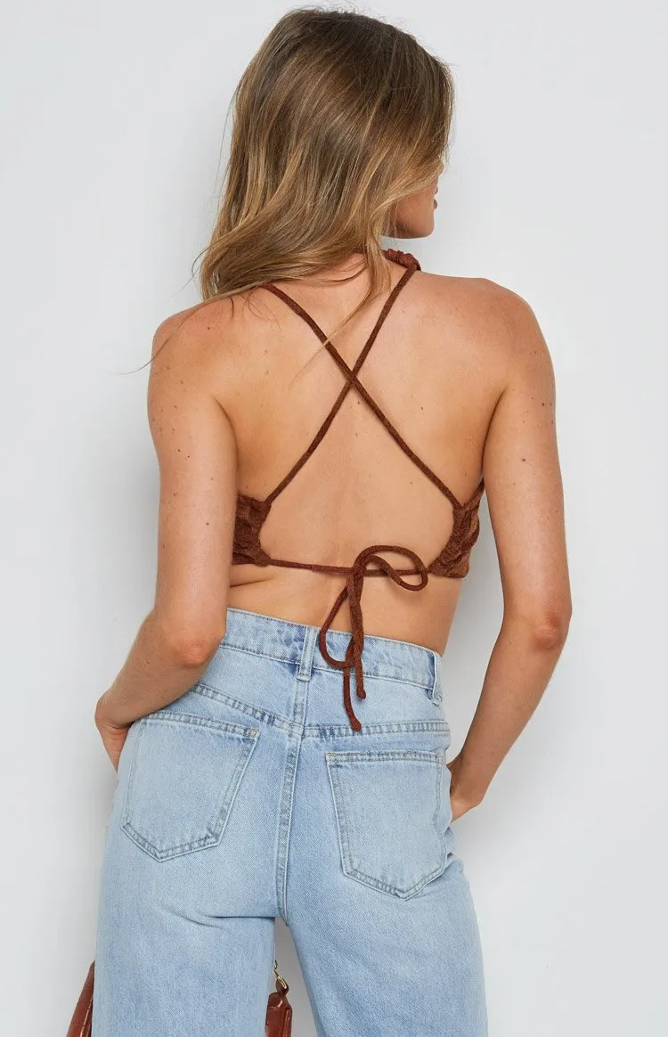 Bradley Crop Top Brown sold by Beginning Boutique product image thumbnail 5