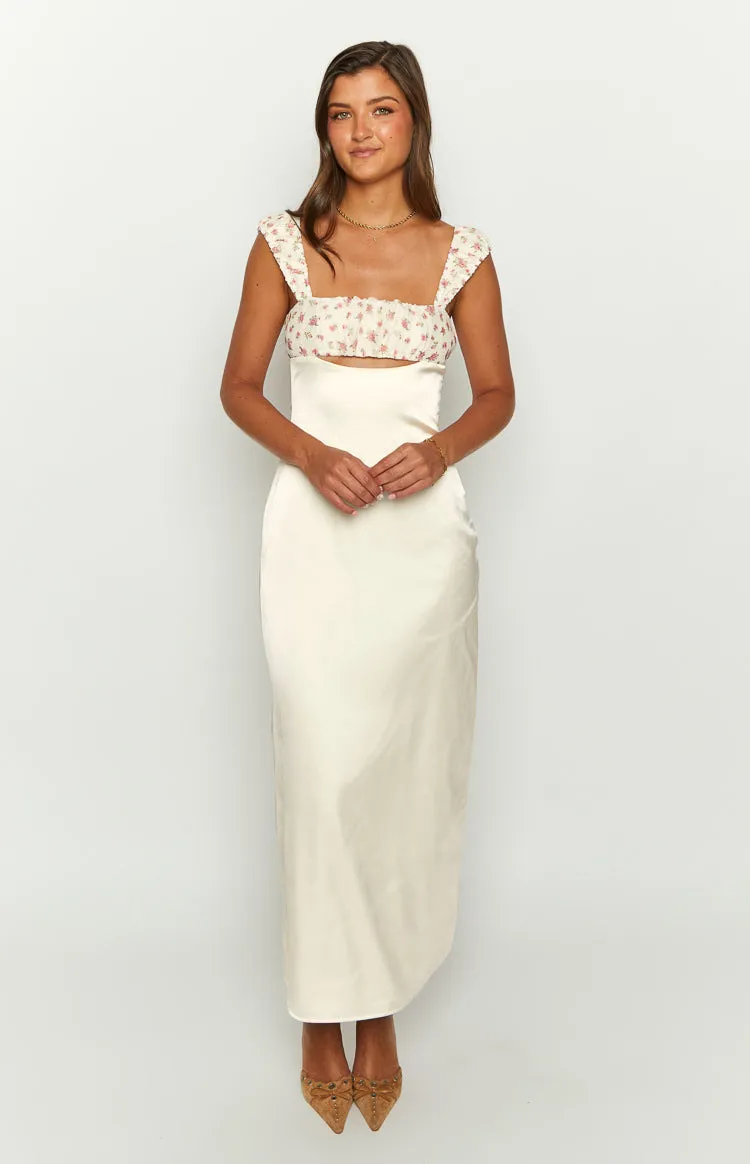 Yolandah Cream Chiffon Maxi Dress sold by Beginning Boutique product image thumbnail 3