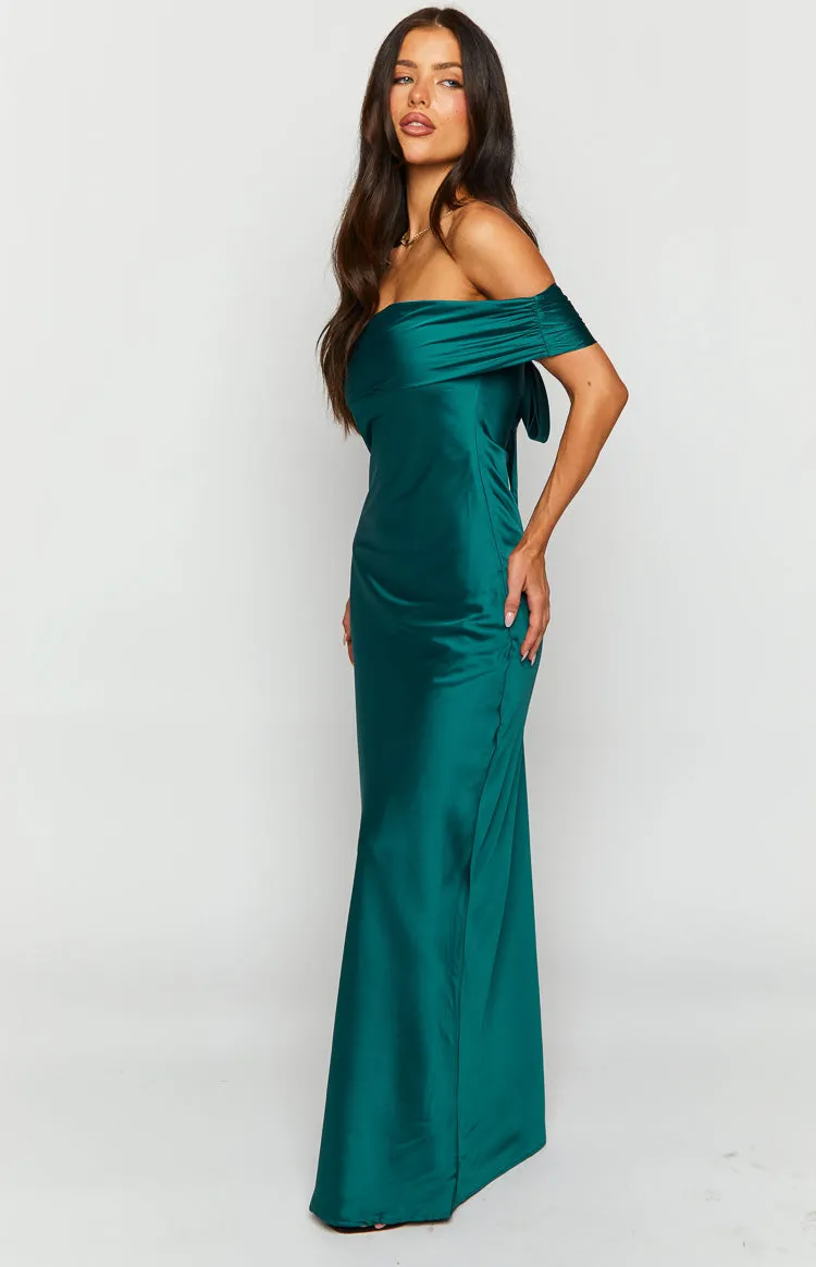 Seraphina Teal Off The Shoulder Maxi Dress sold by Beginning Boutique product image thumbnail 5