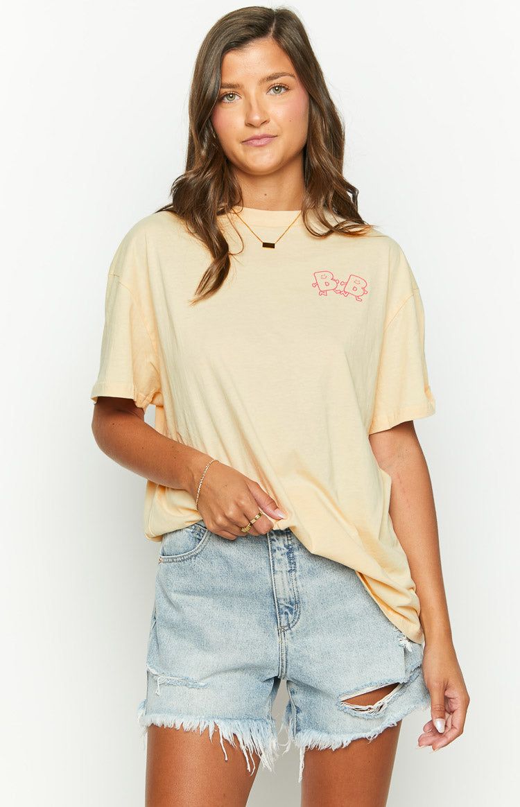 BB Babe Light Beige Print Oversized Tee sold by Beginning Boutique product image thumbnail 3