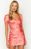 Naya Orange Floral Print Mini Dress sold by Beginning Boutique