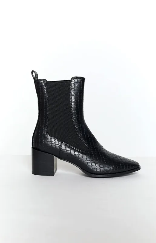 Billini Orsola Boots Black Gecko sold by Beginning Boutique