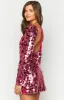 Marienne Pink Sequin Long Sleeve Mini Dress sold by Beginning Boutique