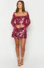Marienne Pink Sequin Long Sleeve Mini Dress sold by Beginning Boutique