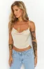 Cartier Champagne Cowl Neck Top sold by Beginning Boutique