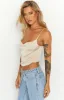 Cartier Champagne Cowl Neck Top sold by Beginning Boutique
