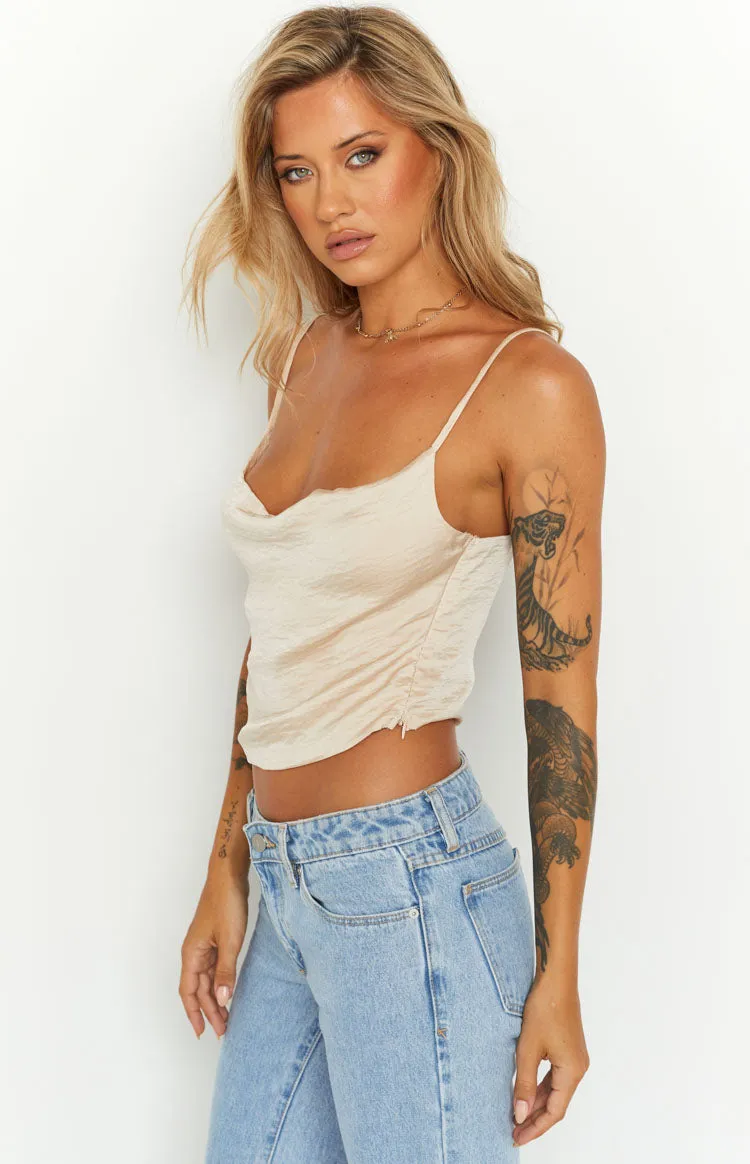 Cartier Champagne Cowl Neck Top sold by Beginning Boutique product image thumbnail 5