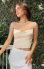 Cartier Champagne Cowl Neck Top sold by Beginning Boutique