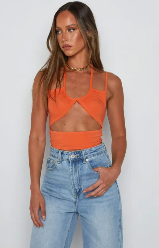 Scout Orange Crop Top sold by Beginning Boutique