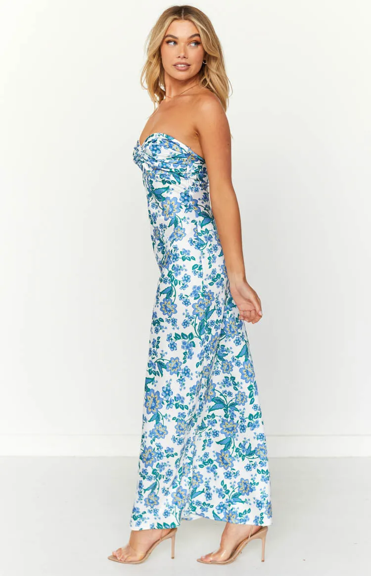 Ashley Blue Floral Formal Maxi Dress sold by Beginning Boutique product image thumbnail 4