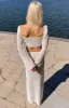 Dally White Crochet Maxi Skirt sold by Beginning Boutique